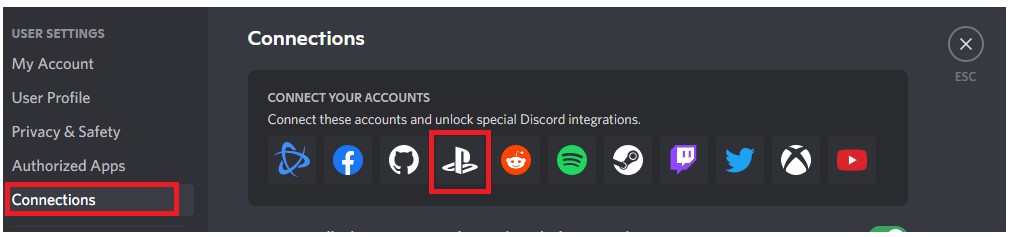 Discord connection: PSN