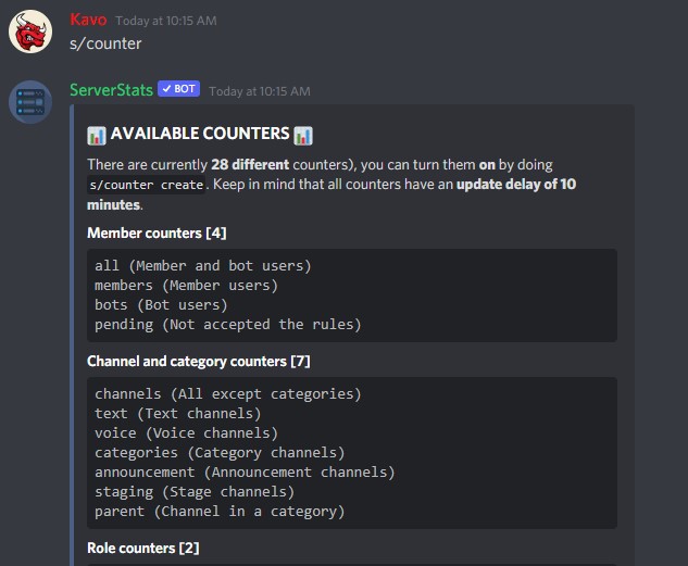 s/counter command