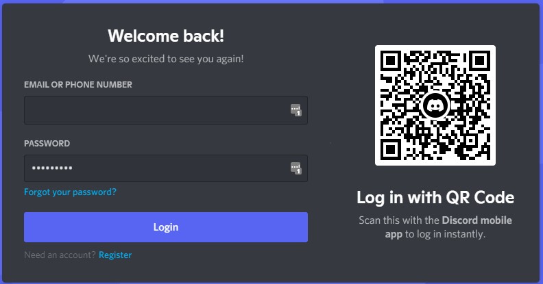 login prompt discord